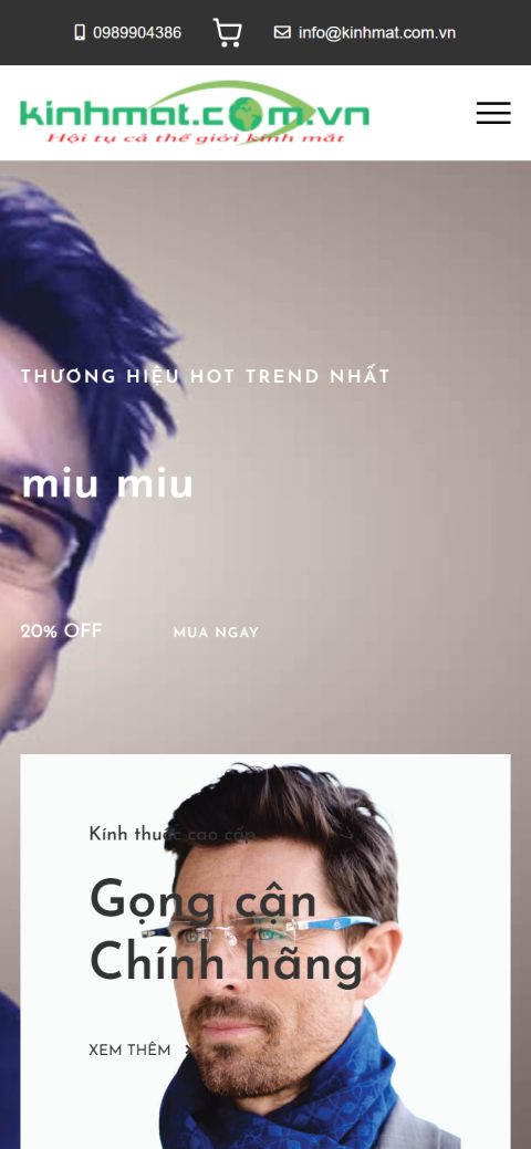 Trang chủ website trên điện thoại