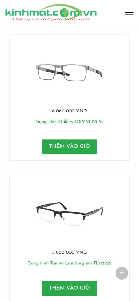 Danh mục gọng kính trên điện thoại