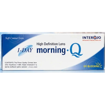 Hộp kính áp tròng trắng 1 ngày Interojo Morning-Q; sản phẩm bán theo chiếc