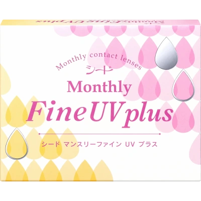 Áp tròng 1 tháng SEED MonthlyFine UV Plus – hộp 3 chiếc, mặt trước