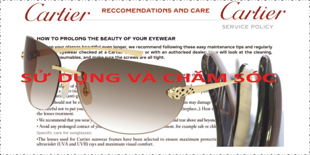 Sử dụng bảo dưỡng kính cartier